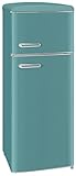 Exquisit Retrokühlschrank RKGC270-45-H-160E taubenblau | 206 L Volumen | Retro Kühlschrank mit...