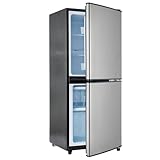 Merax Kühlschrank mit Gefrierfach 106L, Kühl-Gefrierkombination mit 60L-Kühlschrank,...